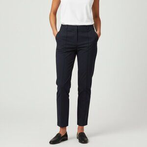 Kit and Ace Pleated Cropped Trouser Pants Black Tapered Leg Stretchy Casual